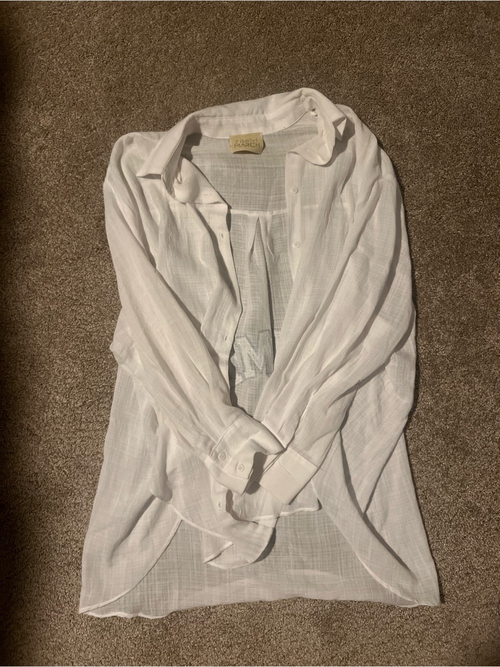 Judith March Lightweight White Button-Front Women's Shirt